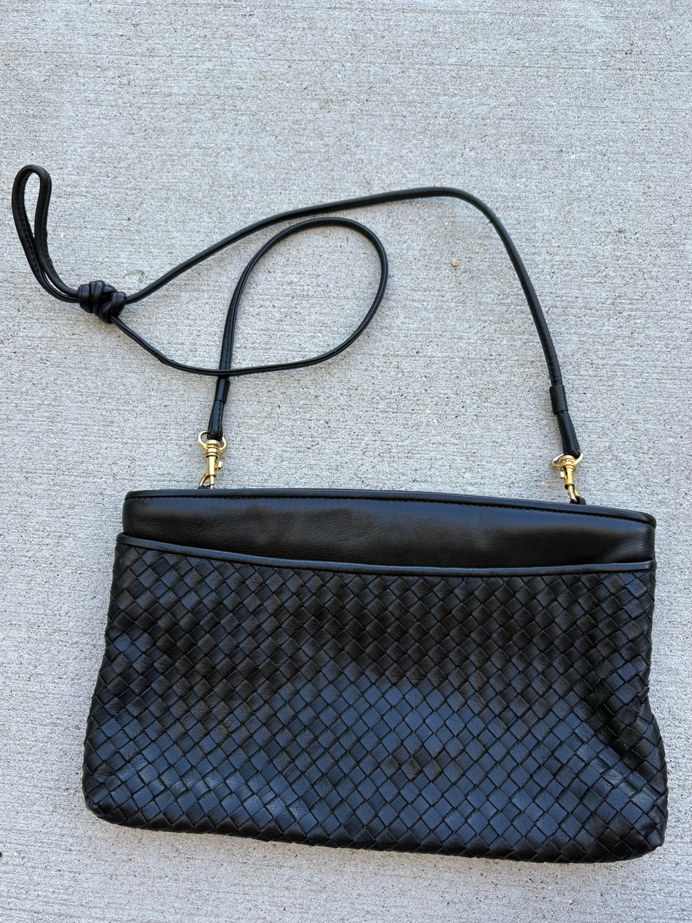 VINTAGE GANSON BLACK CROSSBODY HANDBAG PURSE